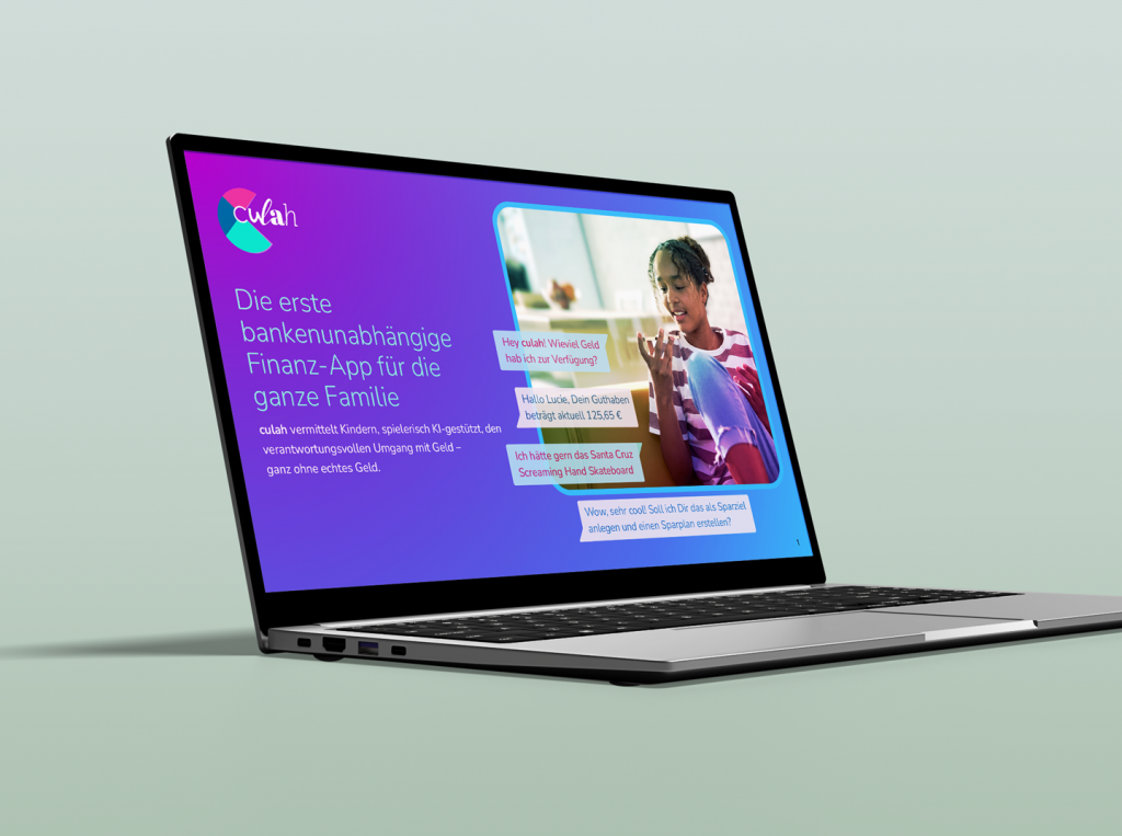 Präsentationsvorlage für culah zum Beispiel für das Pitch Deck